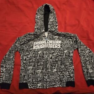 DKNY Saskatchewan Roughriders  Black and White Hooded Jacket